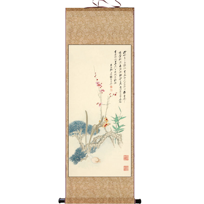 芙蓉桂花颜伯龙春柳花鸟画丝绸字画风水挂画名家客厅卷轴画,淘宝优惠券,粉丝福利购,淘宝优惠卷