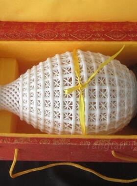 手工编织玉壶春桌面装饰德化白瓷