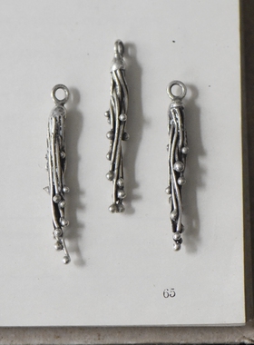 diy泰国配件长款花蕊吊坠手工银