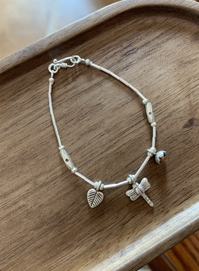 星月蜻蜓小象手工银饰纯银