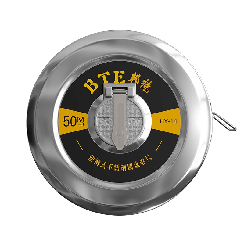 不锈钢圆钢尺50米钢卷尺30米便携式工程测量圆盘尺20米长米尺皮尺 - 图2