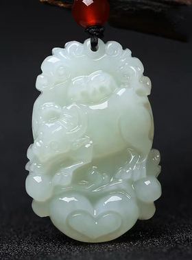 白玉十二生肖属相鼠儿童卡通吊坠