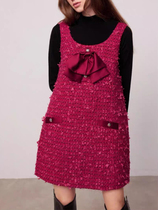 Fabrieque new winter 2023 wool coarse flowers in detachable bow tie dress FFZ2311WOP112B0