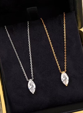 925银马眼钻简约算盘珠巴洛克珍珠天然锁骨链女叠戴珍珠短款项链