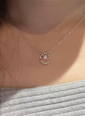 王一博同款925银小金豆锁骨链项女 水冰月菱格纹夏季百搭叠带混搭