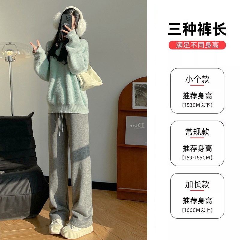 米白色加绒糯米裤女秋冬季休闲东北棉裤一条过冬加厚羊羔绒阔腿裤,淘宝优惠券,粉丝福利购,淘宝优惠卷