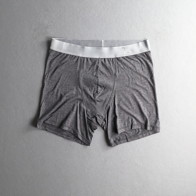优外汇 欧美L家原货简约奢华纯色修身纯棉高端男士中高腰平角内裤 - 图2