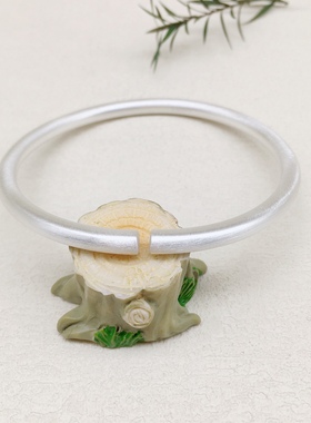 胜银·新款哑光开口祥云纯银手镯闺蜜女生礼物简约大气足银999