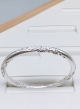胜银古法实心足银999闭口手镯