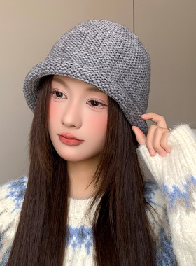 秋冬羊毛混纺韩版渔夫帽