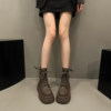 Earl Cat thick-soled Martin boots lace-up women's boots 2026 spring and summer new slimming and taller fashionable sweet and cool versatile short boots