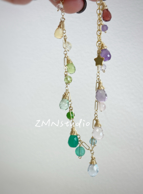 小众原创设计风多彩宝石水晶手链