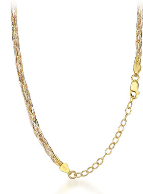 意大利工艺S925纯银项链毛衣链女三色六编竹节锁骨链波光粼粼小众