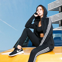 Two sets of speed dry casual clothes suit spot fitness yoga for running yoga sports women long sleeve jacket