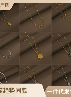 项链饰品女小众设计感锁骨链百搭珍珠项链配饰新品不掉色毛衣链
