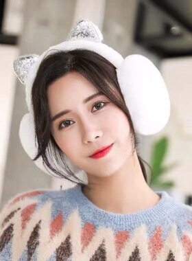 厂家直销冬季耳罩护耳捂女毛绒耳套学生可爱卡通萌猫耳朵保暖耳罩