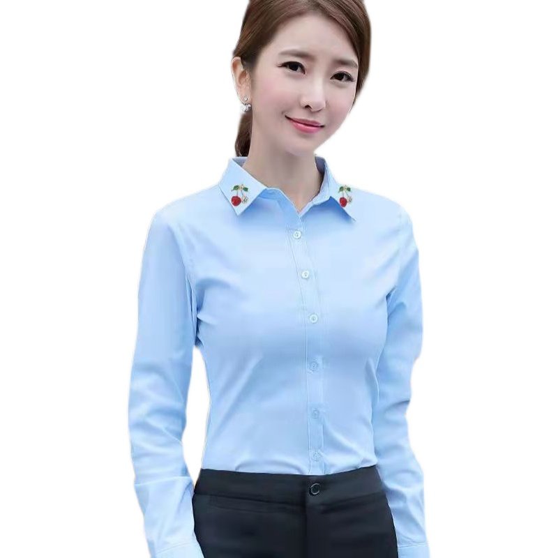 【加绒加厚】秋冬新款白色带钻领衬衫女长袖宽松大码女装打底衬衣,淘宝优惠券,粉丝福利购,淘宝优惠卷