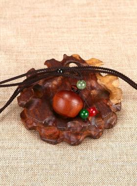 檀木香薰吊坠项链可打开随身佩戴