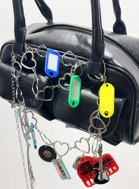 欧美风miu系挂件音乐钢琴裤链极繁包包饰品卡通小挂件腰链项链