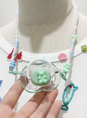 卡通可爱日系成人安抚奶嘴透明软妹糖果多巴胺配饰项链少女萌