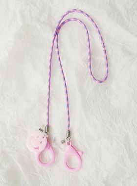 自制彩色笑脸口罩挂链眼镜链成人