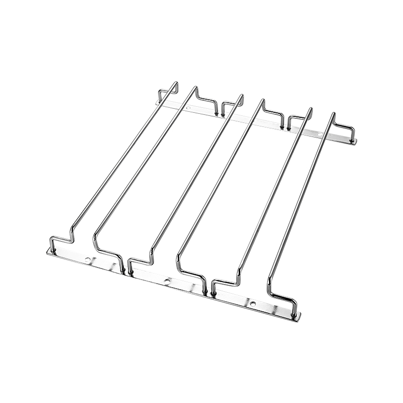 镀铬双进门悬挂红酒杯架倒挂家用高脚杯收纳架子置物架红酒架摆架-图3