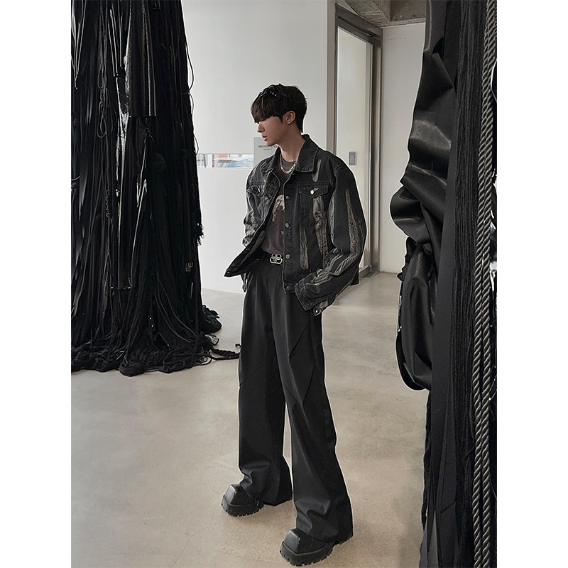 junmanner 手绘烟灰涂鸦美式潮流翻领宽松休闲上衣秋冬男牛仔外套,淘宝优惠券,粉丝福利购,淘宝优惠卷