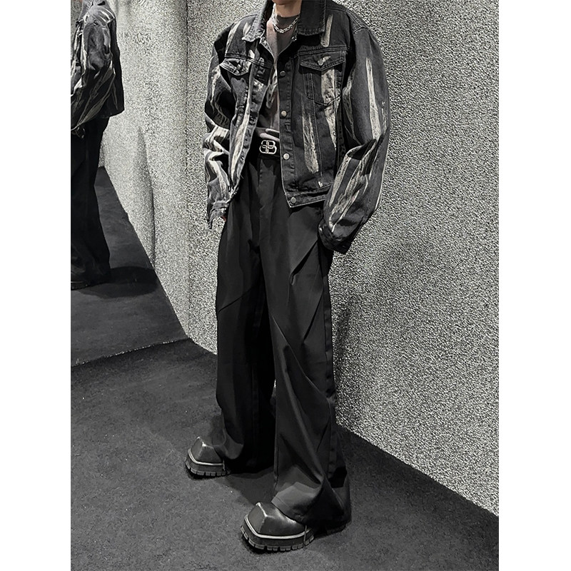 junmanner 手绘烟灰涂鸦美式潮流翻领宽松休闲上衣秋冬男牛仔外套,淘宝优惠券,粉丝福利购,淘宝优惠卷