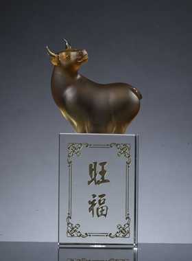 内项台湾手工脱蜡琉璃山河摆饰