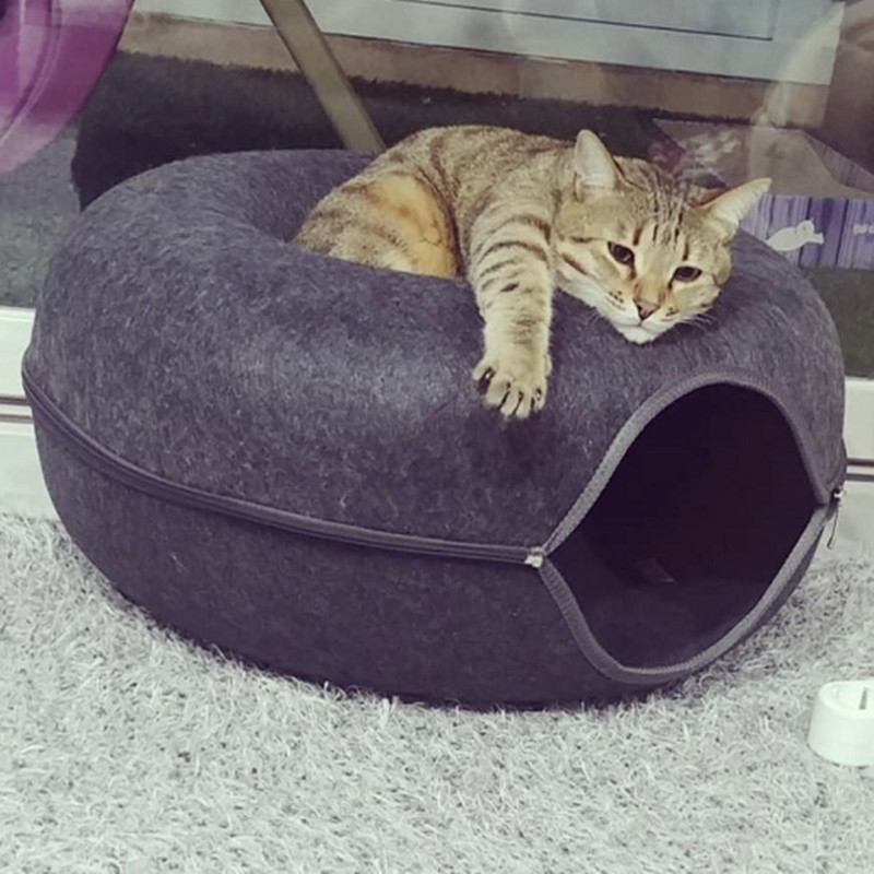 叮咚派韩版猫窝猫咪家蛋型甜甜圈型可拆洗毛毡窝宠物用品四季通用_虎窝淘