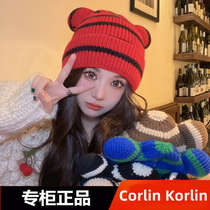 Corlin Korlin Korean version cute with cute little bear ears wool thread hat knit hat child autumn winter cover hat