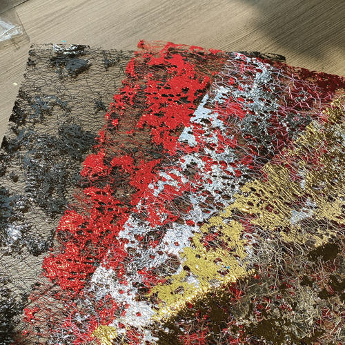 痛包背景纸junk journal 艺术垃圾杂志手账素材装饰金箔银箔网纱 - 图0