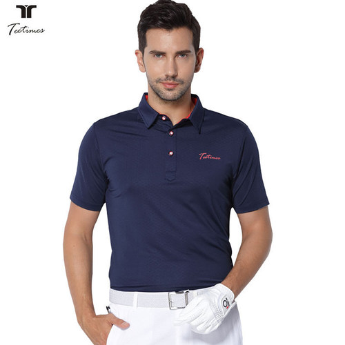 打高尔夫球服装男款夏季暗纹短袖T恤运动golf服装薄款透气polo衫 - 图0