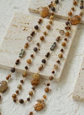 新中式大地色手工叠戴气质项链