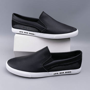 Hunter Shoes Slip-On Summer Men's Breathable Mesh Canvas Shoes Trendy Versatile Hollow White Shoes ເກີບຜູ້ຊາຍ