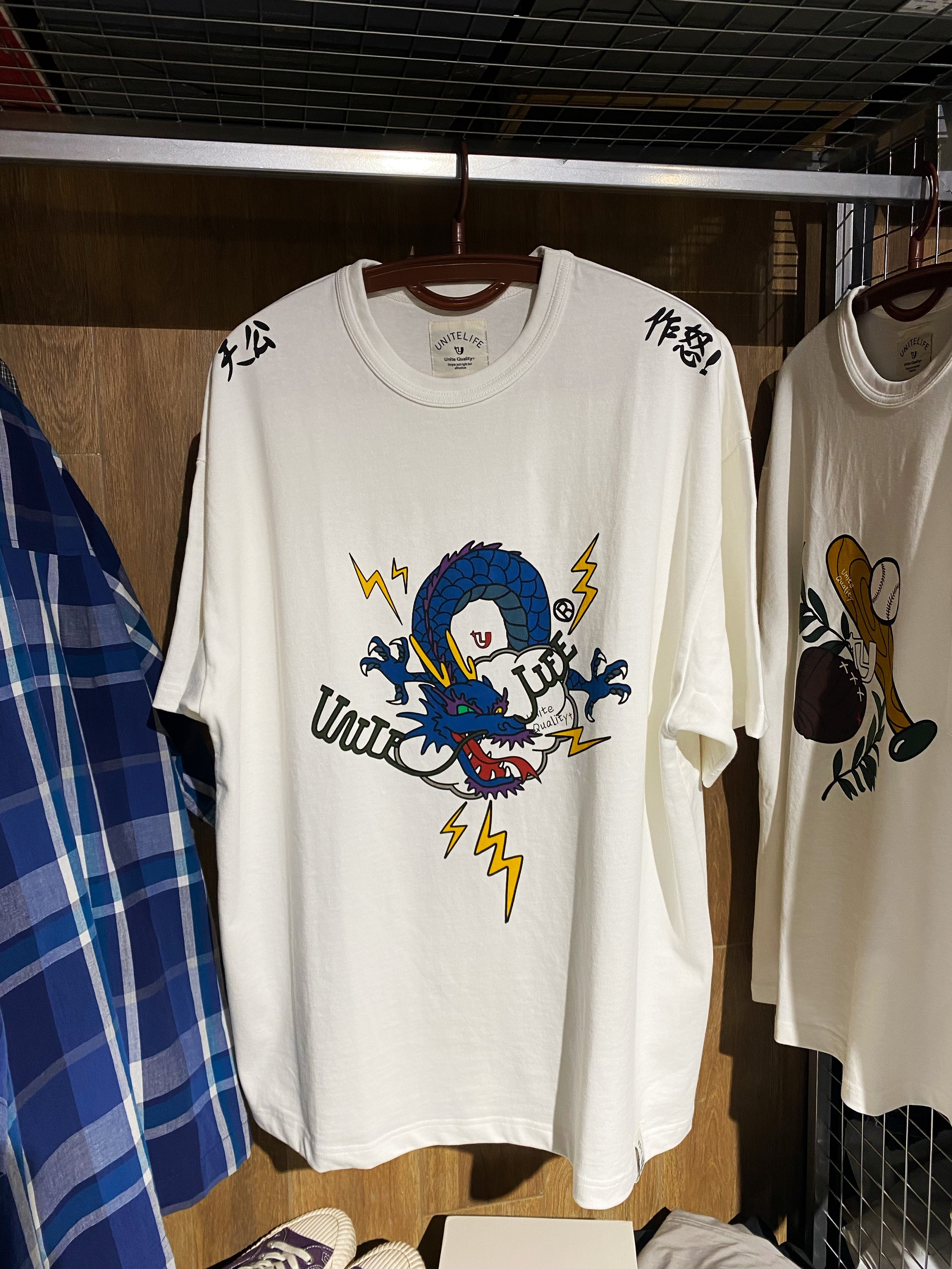 复古领口中西融合手绘廓形短袖T恤