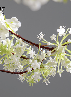 鲲屿仿真花雪柳枝家居摆设