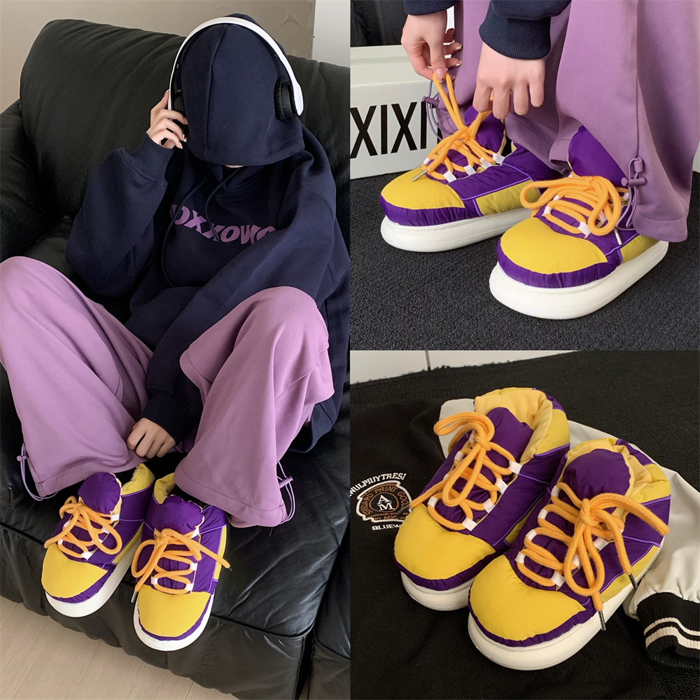 细细条 个性拼色胖胖面包鞋男女时尚情侣冬季外穿潮酷运动风棉鞋,淘宝优惠券,粉丝福利购,淘宝优惠卷