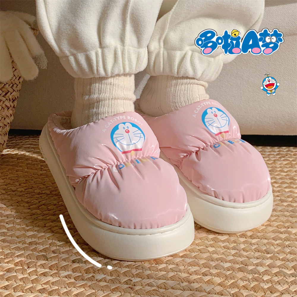 细细条 男女冬季居家保暖室内鞋正版联名哆啦A梦防水羽绒布棉拖鞋,淘宝优惠券,粉丝福利购,淘宝优惠卷