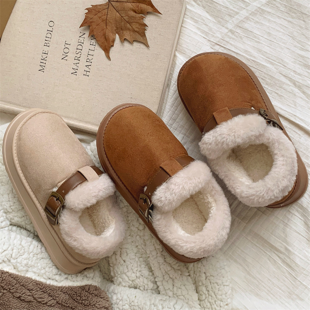 细细条 外穿时尚保暖复古风勃肯鞋女韩版ins潮仿皮带扣冬季雪地靴,淘宝优惠券,粉丝福利购,淘宝优惠卷