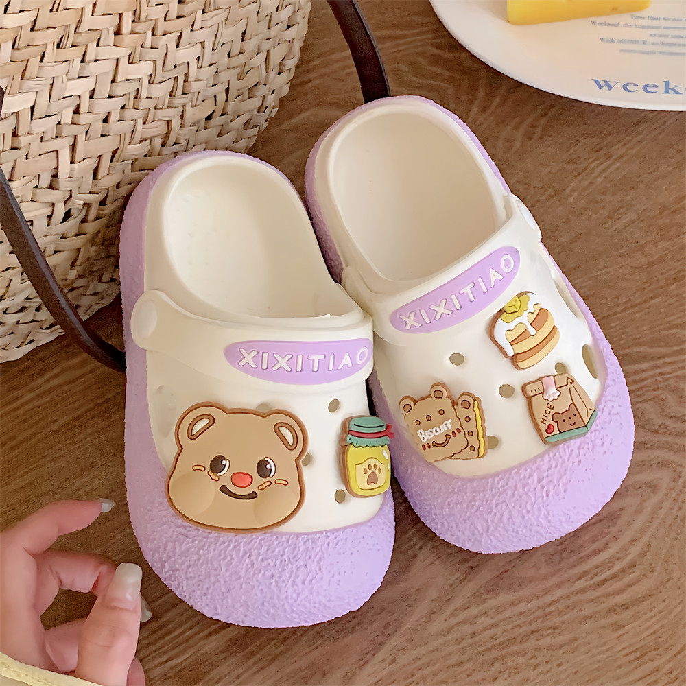细细条 可爱小熊儿童洞洞鞋休闲时尚男童女童夏季外穿趣味凉拖鞋,淘宝优惠券,粉丝福利购,淘宝优惠卷
