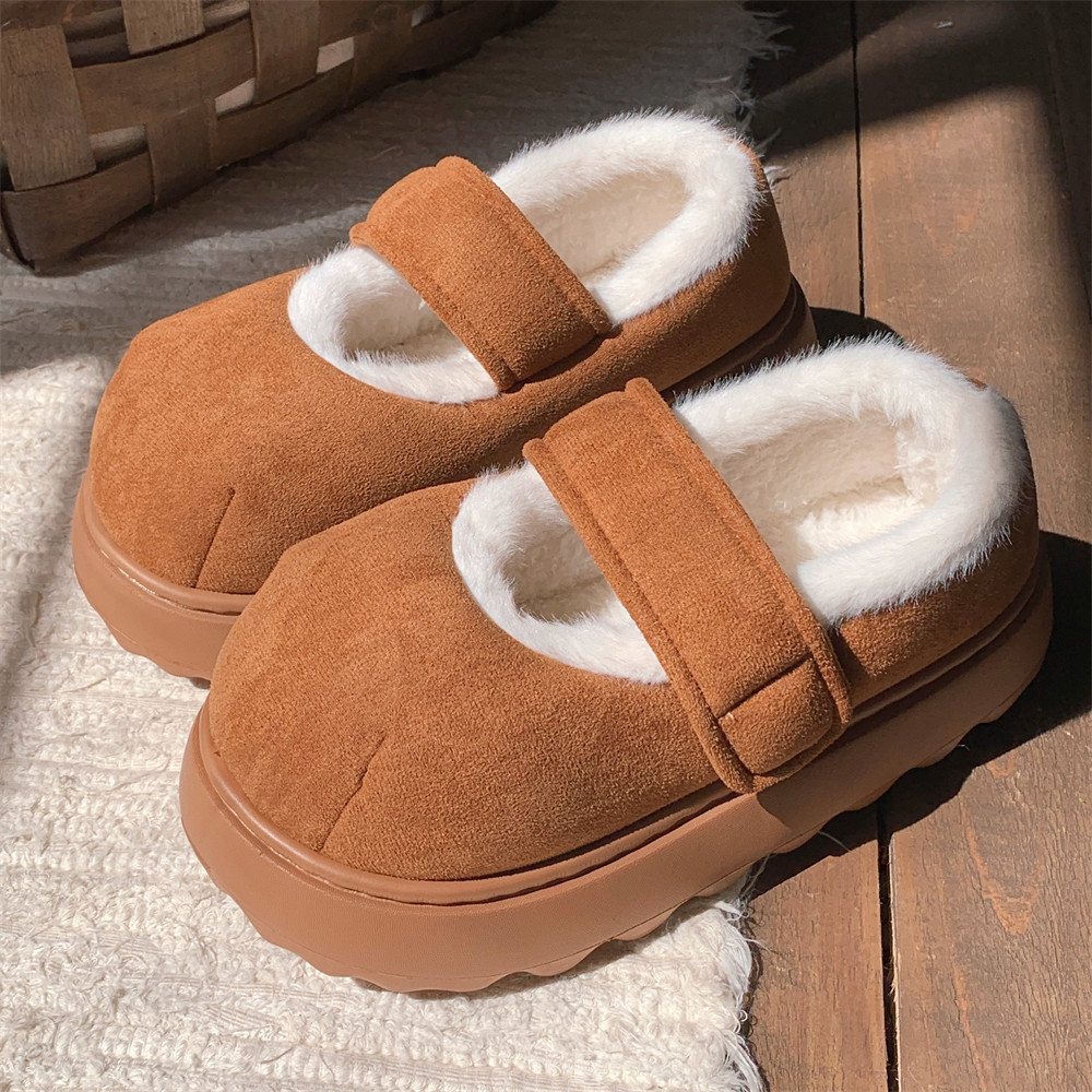 细细条 懒人魔术贴棉鞋厚底百搭冬季学生休闲外穿简约风豆豆鞋女,淘宝优惠券,粉丝福利购,淘宝优惠卷