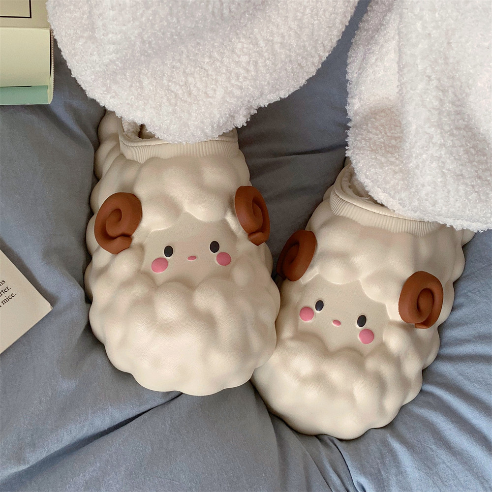 细细条 亲子软萌可爱小羊包跟棉鞋冬季室内外穿保暖防水月子鞋女,淘宝优惠券,粉丝福利购,淘宝优惠卷