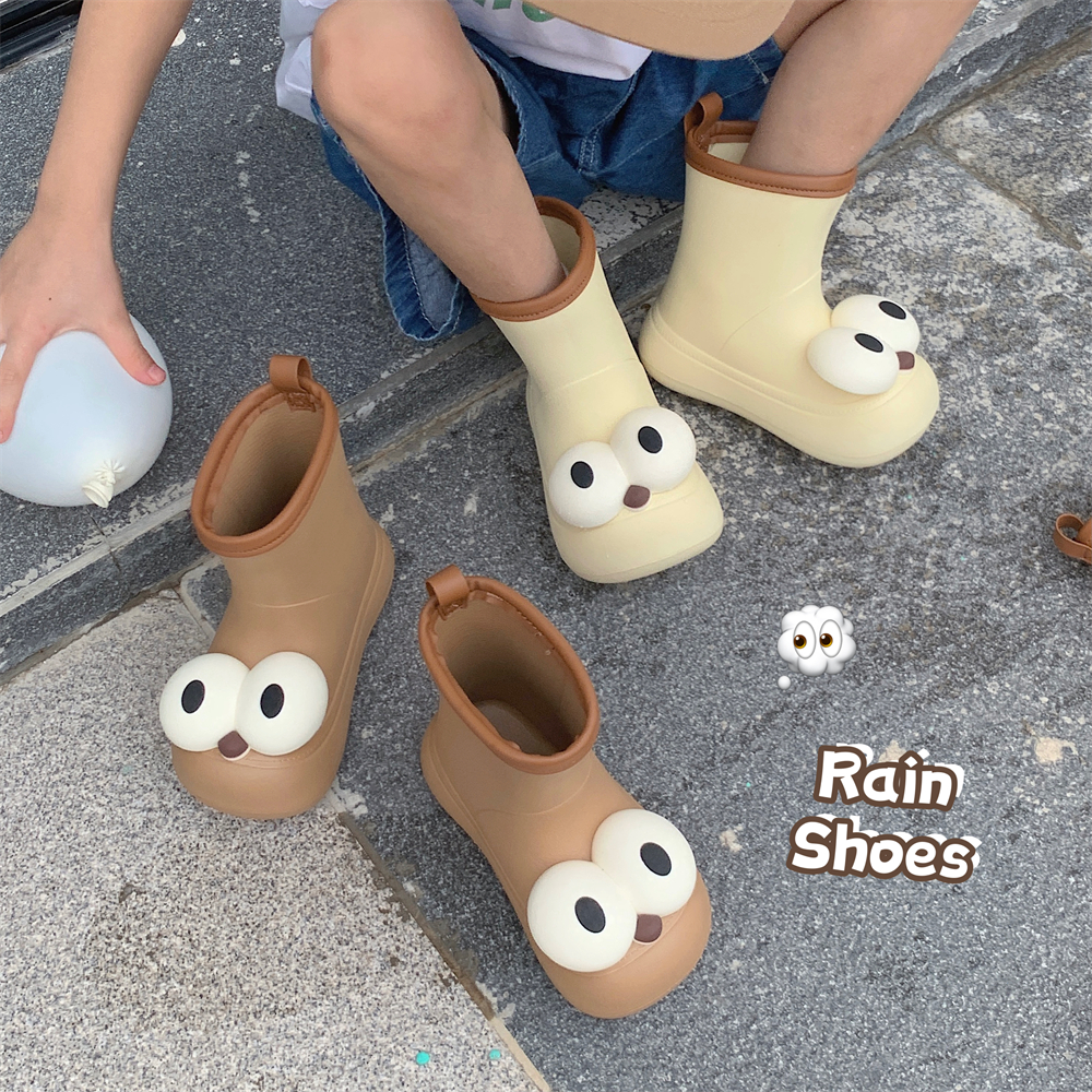 细细条 大眼睛儿童雨鞋女童男宝宝亲子可爱防滑防水时尚中筒雨靴,淘宝优惠券,粉丝福利购,淘宝优惠卷