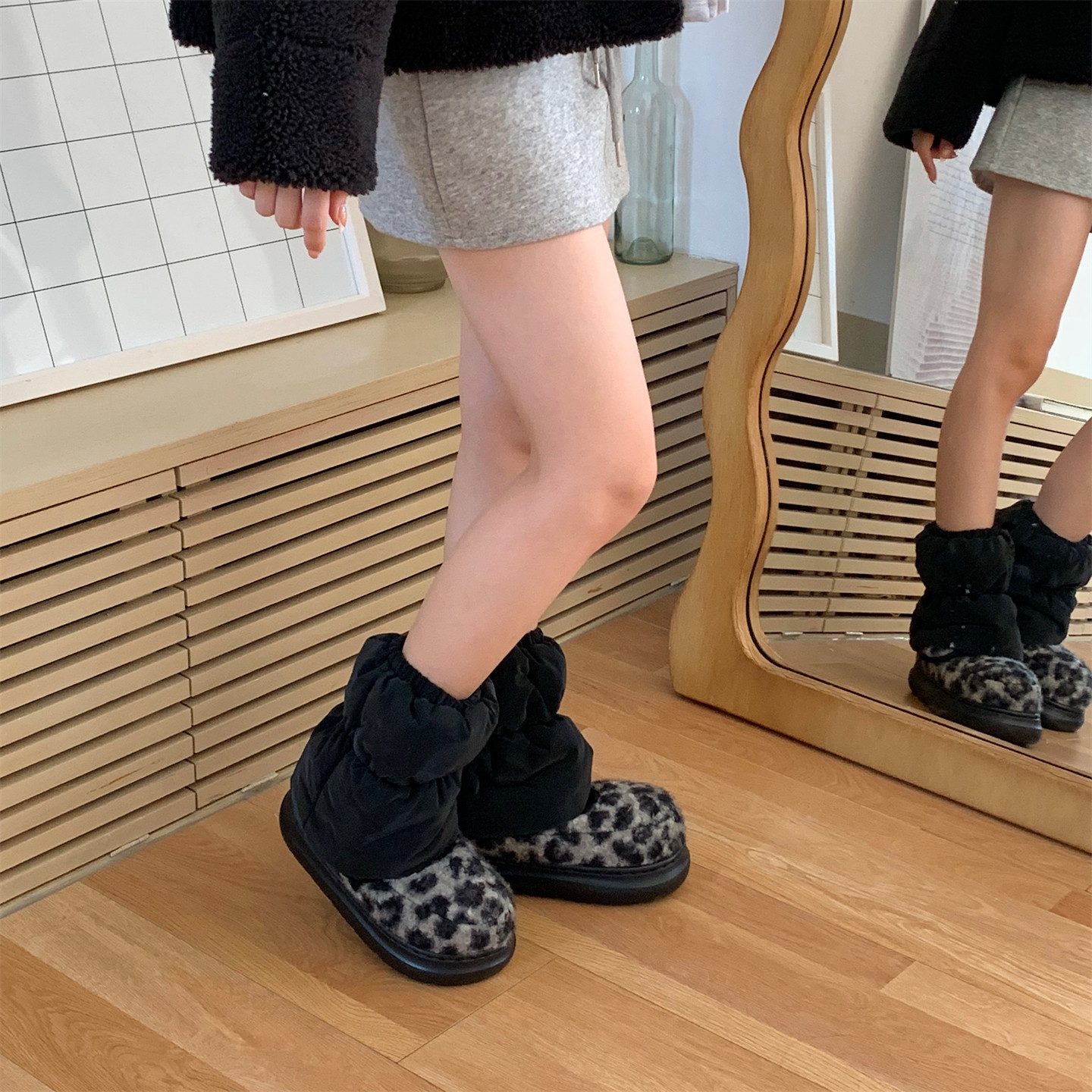 细细条 秋冬保暖百搭雪地靴腿套女韩版ins时尚简约风堆堆袜套靴套,淘宝优惠券,粉丝福利购,淘宝优惠卷