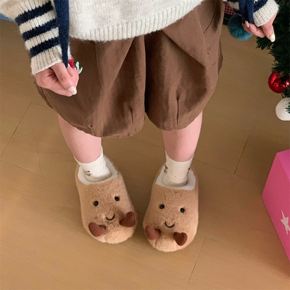 细细条 亲子可爱土豆棉拖鞋冬季趣味保暖居家毛毛鞋厚底月子鞋女,淘宝优惠券,粉丝福利购,淘宝优惠卷