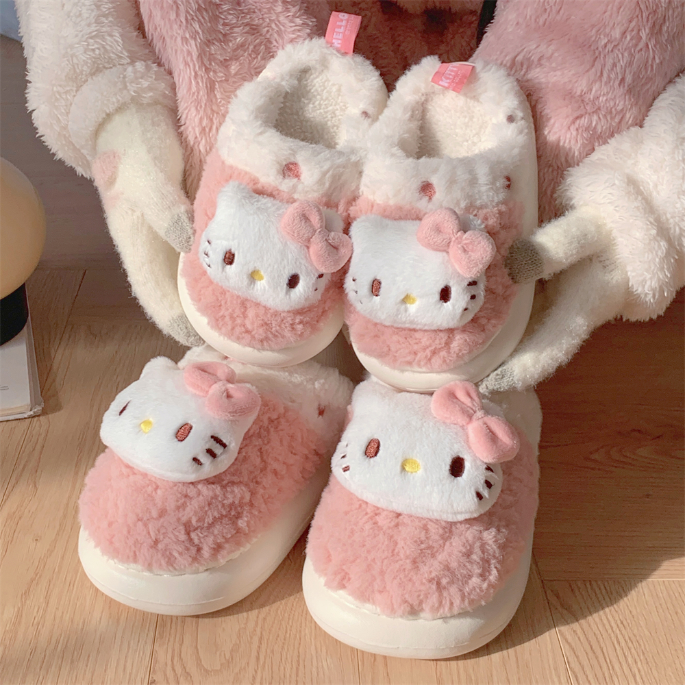 细细条 儿童棉拖鞋冬季可爱凯蒂猫女童宝宝HelloKitty亲子居家鞋,淘宝优惠券,粉丝福利购,淘宝优惠卷