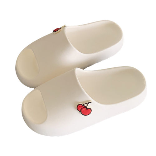 细细条 樱桃拖鞋女夏季情侣百搭时尚外穿踩屎感厚底防滑凉拖鞋ins - 图3