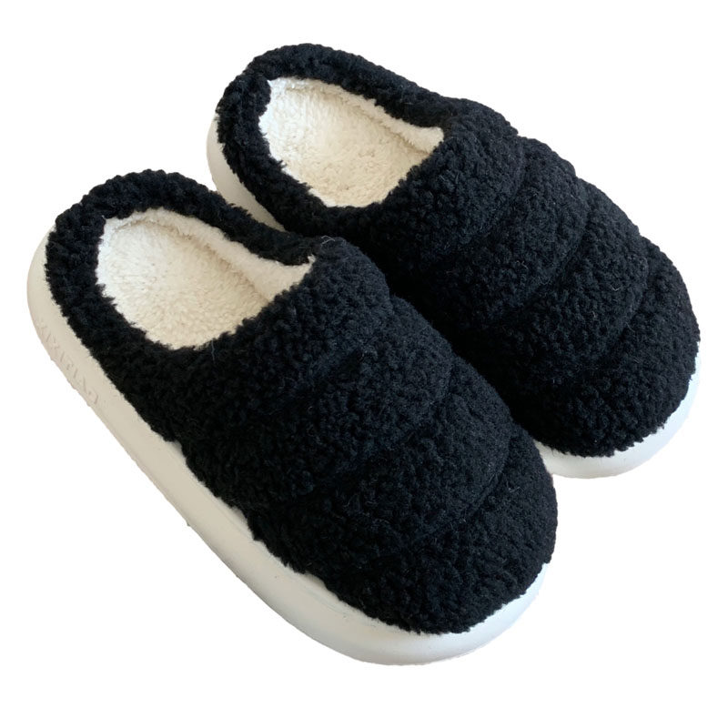 细细条 男士家居休闲防滑软底毛毛鞋女冬季韩版简约风情侣棉拖鞋,淘宝优惠券,粉丝福利购,淘宝优惠卷
