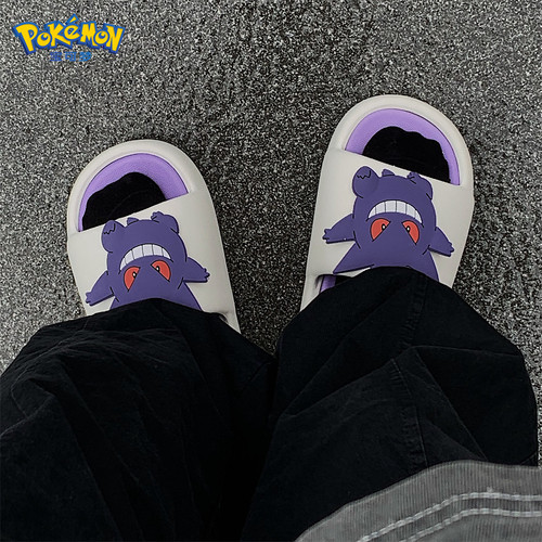 细细条 正版宝可梦耿鬼拖鞋男女潮酷网红外穿防滑eva情侣凉拖鞋夏 - 图2